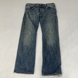 Diesel Jeans Mens 31x30 Blue Zathan Medium Wash Bootcut Button Fly 008GB